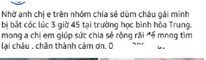 Long An: Thông tin bé gái 13 tuổi bị bắt cóc tại cổng trường là sai sự thật