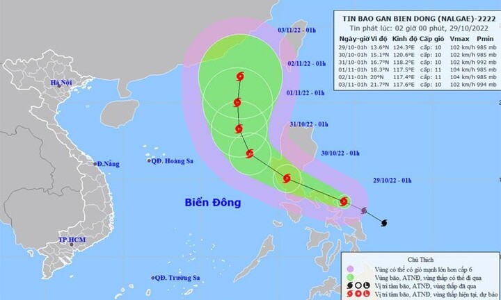 Hai kịch bản có thể xảy ra khi bão Nalgae vào biển Đông