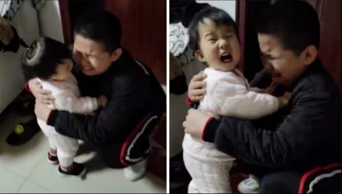 Xa nhau 20 ngày, anh trai bật khóc ôm chặt em gái khiến dân tình xúc động