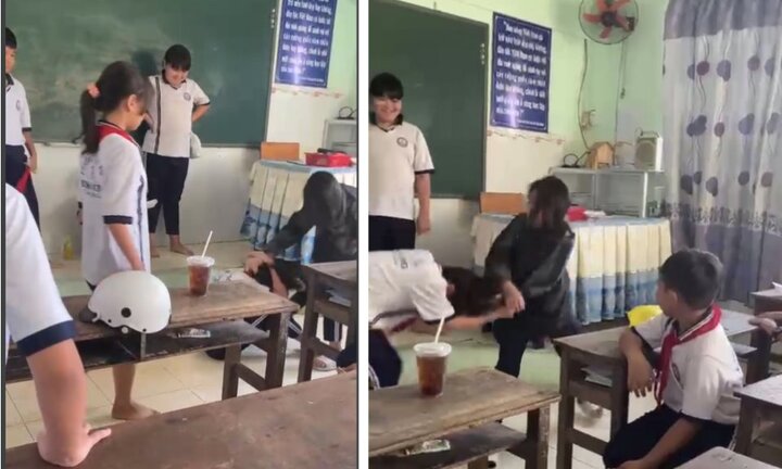 Làm rõ clip hai học sinh đánh bạn ngay trong lớp ở Bạc Liêu