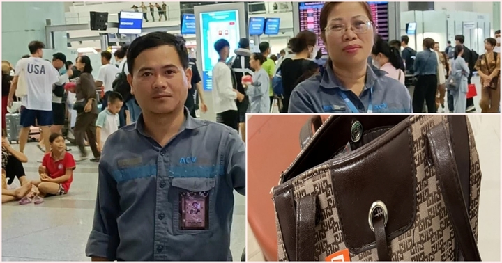 Nữ hành khách cảm động khi nhận lại túi xách chứa tài sản quý bỏ quên ở sân bay Nội Bài
