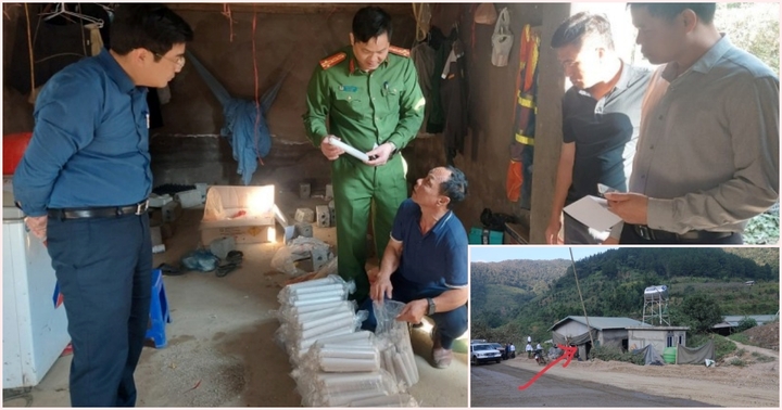 Lai Châu: Kiểm tra lán công nhân, phát hiện gần 1 tạ thuốc nổ dưới phản gỗ