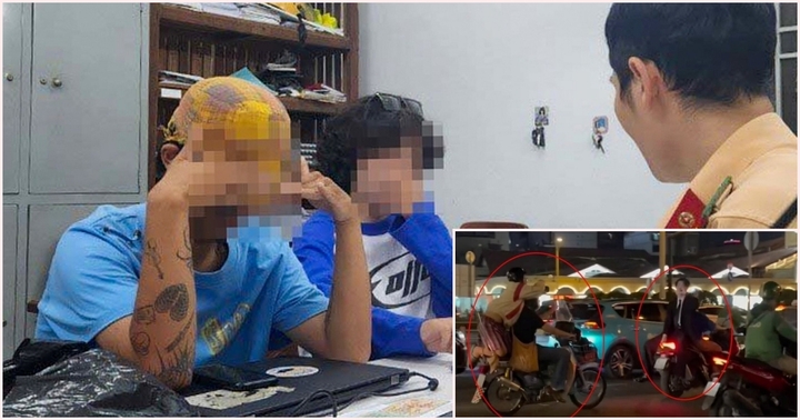 Xử phạt cô gái chở thanh niên không đội mũ bảo hiểm, ngồi ngược trên xe máy ở TP.HCM