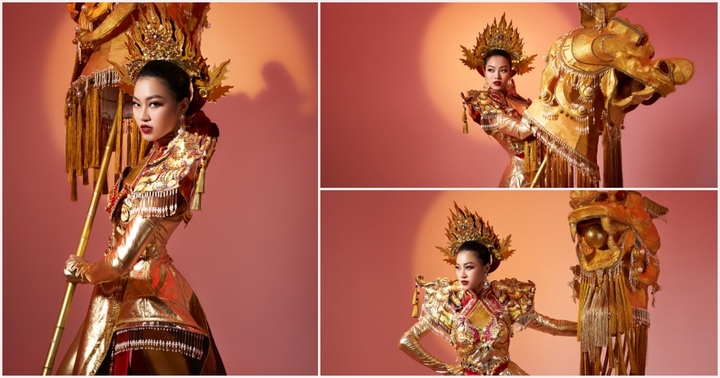 Ấn tượng với trang phục dân tộc dự thi Miss Global 2023 độc đáo của Đoàn Thu Thủy