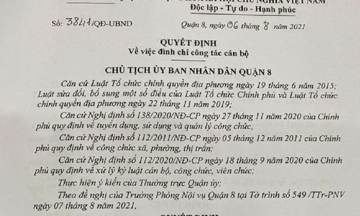TP.HCM: Đình chỉ, điều chuyển 2 chủ tịch phường vì lơ là chống dịch