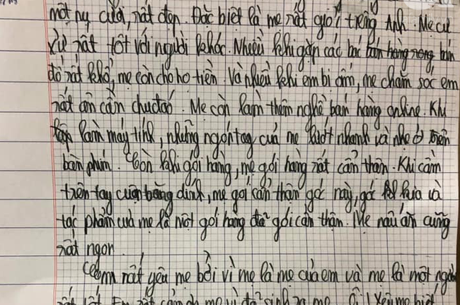 Bài văn tả mẹ bán hàng online của học sinh tiểu học khiến cộng đồng mạng 