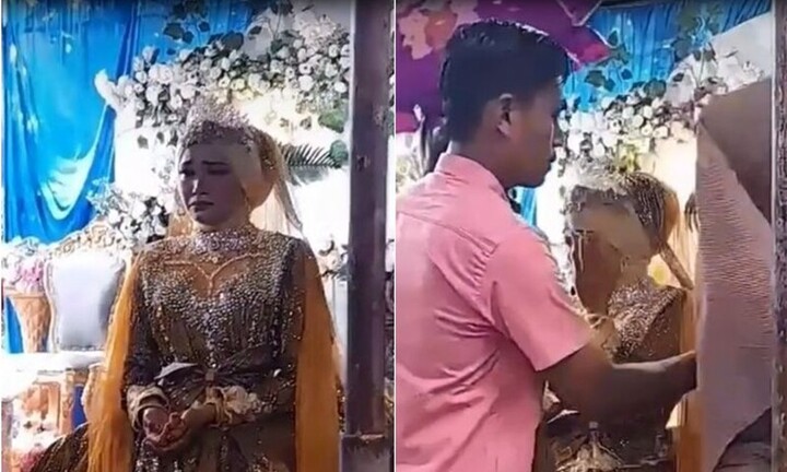 Cô dâu khóc lóc thương tâm trong hôn lễ, nguyên nhân khiến nhiều người xót xa