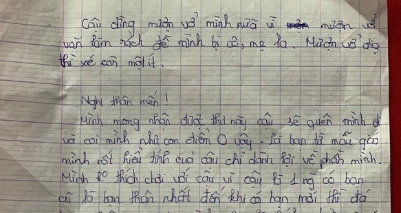 Học sinh lớp 6 viết tâm thư 