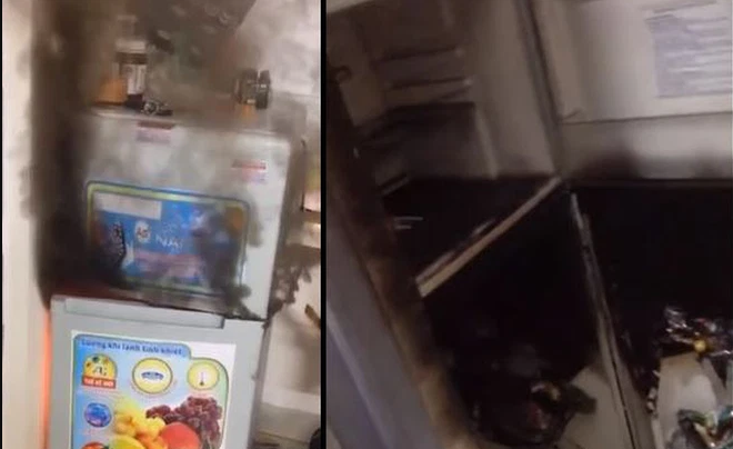 Tủ lạnh bốc khói đen nghi ngút, phản ứng của cô gái gây 