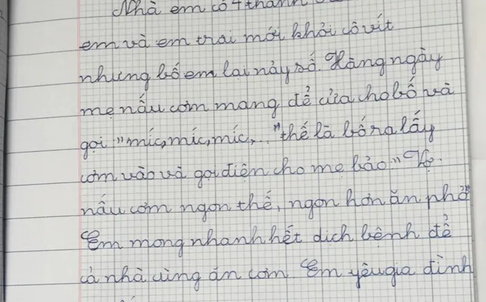 Học sinh viết văn miêu tả gia đình mắc COVID-19 khiến cộng đồng mạng cười lăn lộn