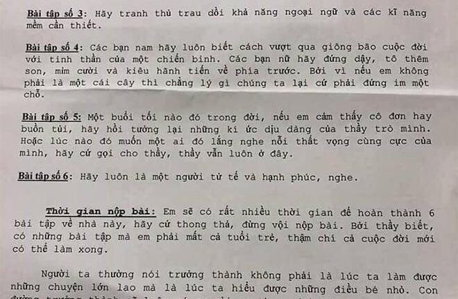 6 bài tập về nhà thầy giáo gửi học trò gây sốt cộng đồng mạng, có thể 