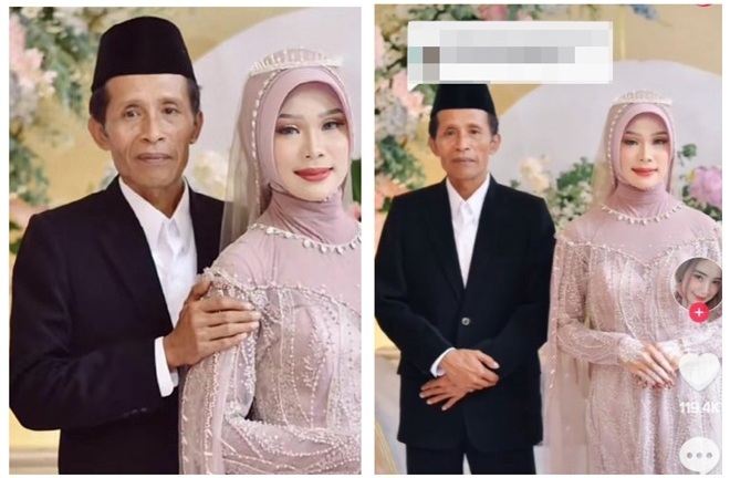 Cô dâu 24 tuổi cưới chú rể U60 khiến nhiều người nhầm lẫn tai hại khi nhìn ảnh cưới