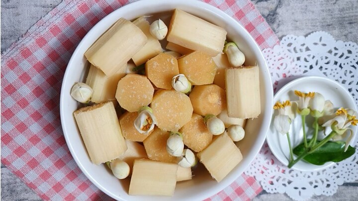 Cách làm mía ướp hoa bưởi ngọt thanh thơm dịu, ngây ngất mọi giác quan