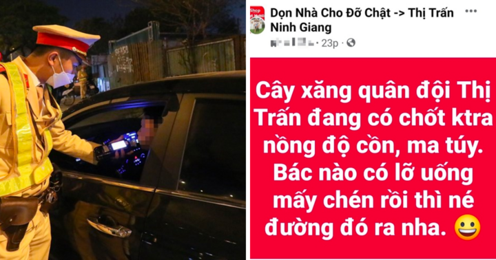 Báo chốt CSGT kiểm tra nồng độ cồn, nữ công nhân Hải Dương bị xử phạt