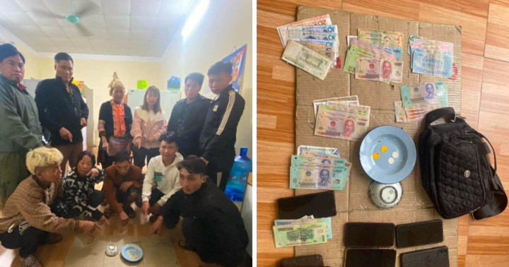 Bắt 11 đối tượng lập sới bạc giữa chợ để sát phạt ở Lai Châu