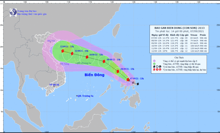 Tin tức dự báo thời tiết hôm nay 8/9: Bão Conson cực mạnh tiến vào biển Đông