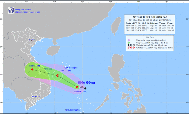 Tin tức dự báo thời tiết hôm nay 23/9: Áp thấp nhiệt đới mạnh thành bão, miền Bắc mưa lớn