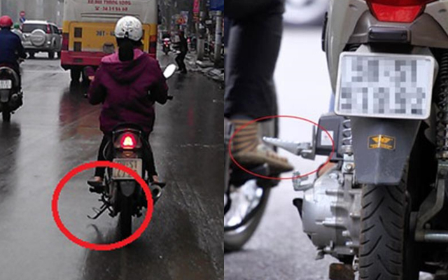 Không gạt chân chống xe máy có thể bị phạt tới 3 triệu đồng