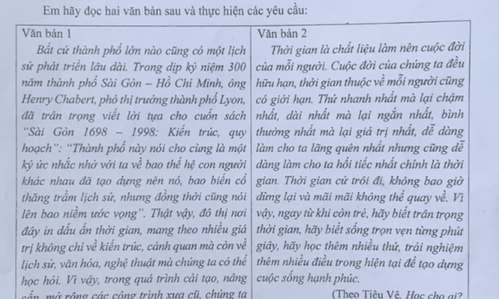 Đề thi môn Ngữ văn vào lớp 10 ở TP.HCM năm 2022