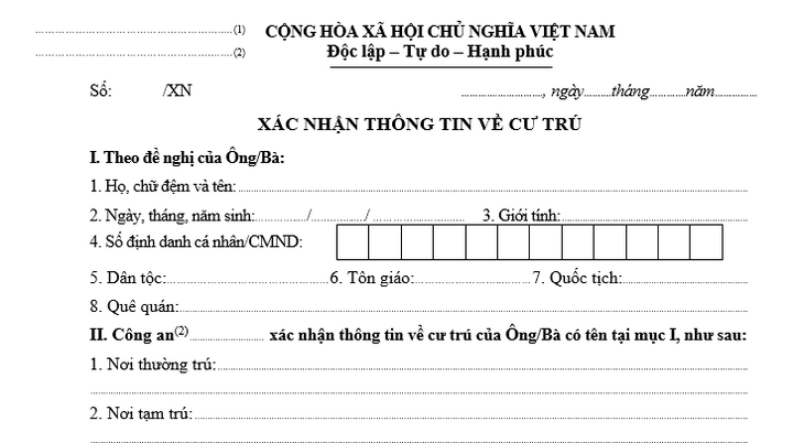 Tư vấn pháp luật: Thủ tục xin cấp Giấy xác nhận thông tin cư trú thay thế sổ hộ khẩu