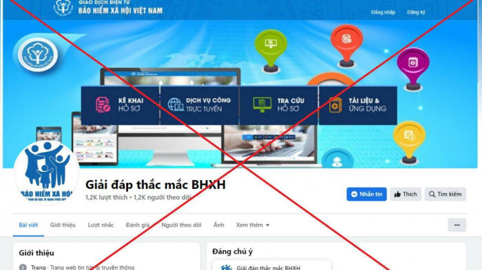 Cảnh báo fanpage mạo danh BHXH Việt Nam lừa đảo người dân