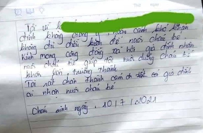Vụ bé sơ sinh bị bỏ rơi gần nghĩa trang: Tờ tiền 500 nghìn cùng mẩu giấy viết vội có nội dung gì?