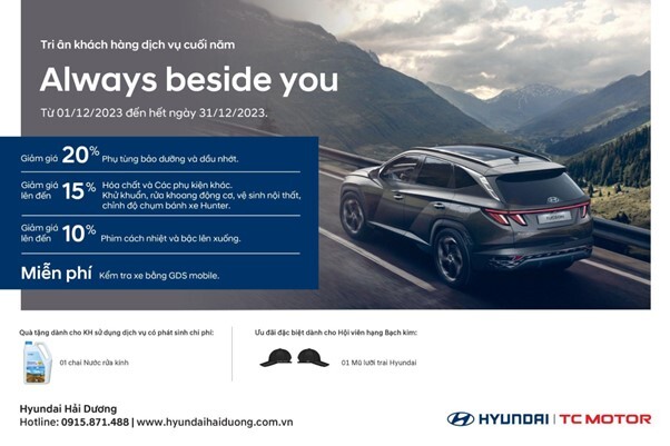 Hyundai Hải Dương thực hiện chương trình Tri ân khách hàng dịch vụ năm 2023