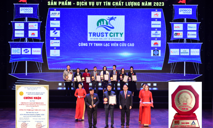 Dự án Trust City của công ty TNHH Lạc Viên Cửu Cao, lọt vào top 20 sản phẩm uy tín năm 2023.