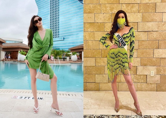 BTC Miss Universe chuẩn bị váy quá rộng cũng không làm khó được Khánh Vân khoe chân dài miên man