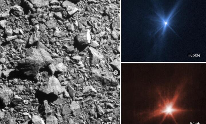 Hình ảnh mới về tàu vũ trụ của NASA va vào tiểu hành tinh: Xuất hiện bức xạ sáng