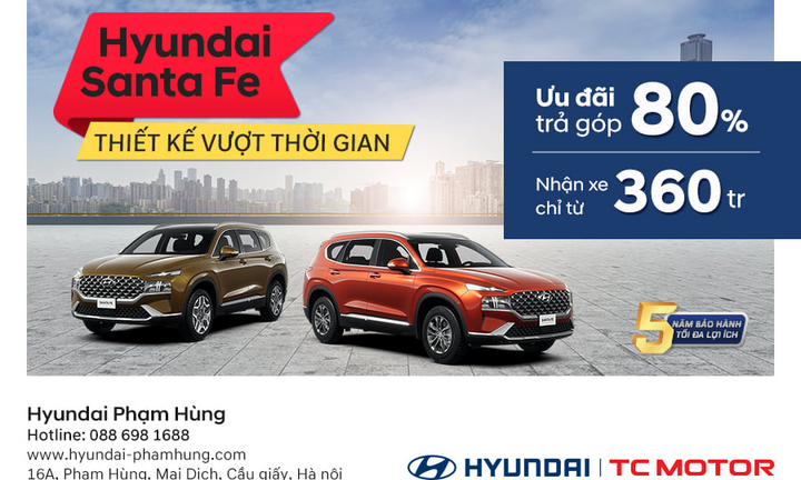 Hyundai SantaFe - khai xuân Nhâm Dần với ưu đãi khủng