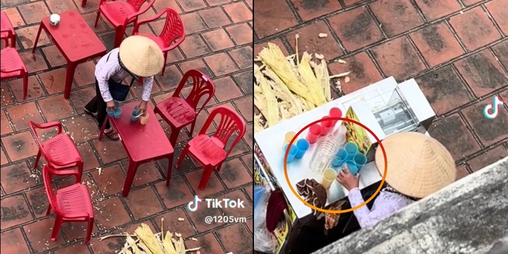 Xác minh quán nước mía tại Đền Trần dùng lại nước thừa bán cho khách