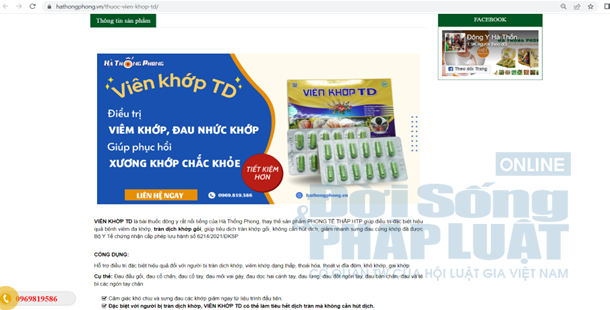 TPBVSK Phong tê thấp - HTP quảng cáo thổi phồng công dụng như thuốc chữa bệnh?