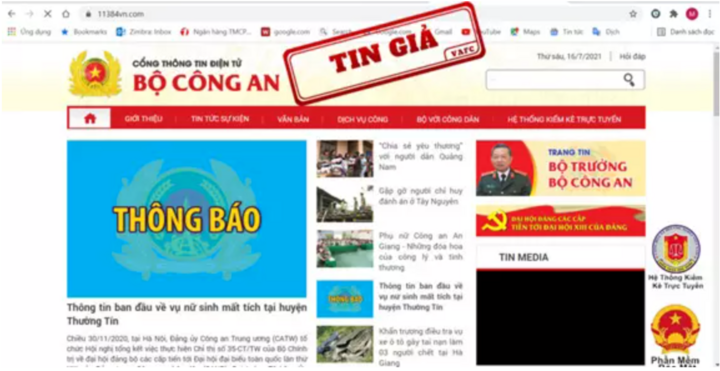 Cảnh báo chiêu trò lừa đảo, giả mạo website của bộ Công an