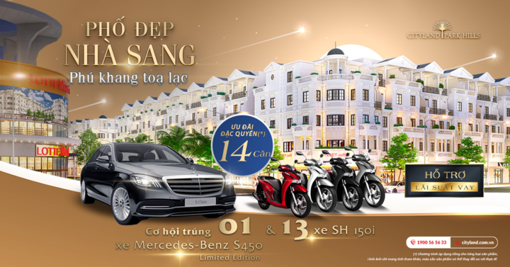 Cơ hội cuối cùng để khách hàng Cityland Park Hills sở hữu Mercedes-Benz