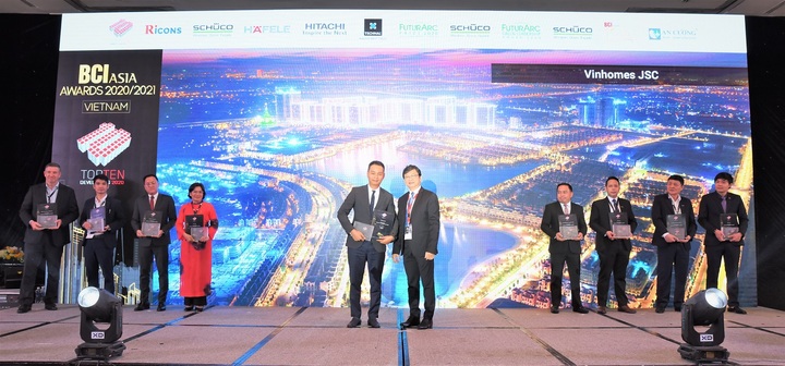 Vinhomes được vinh danh chủ đầu tư bất động sản hàng đầu Việt Nam tại BCI Asia Awards