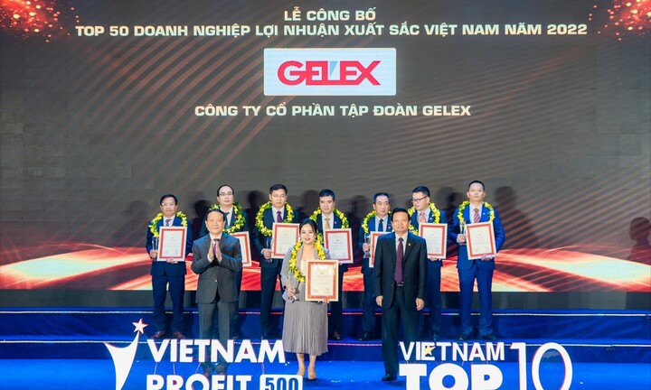 GELEX lọt Top 50 Doanh nghiệp lợi nhuận xuất sắc nhất Việt Nam 2022