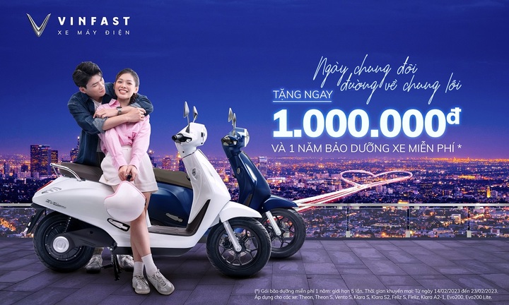 VinFast tặng quà Valentine cho khách hàng mua xe máy điện