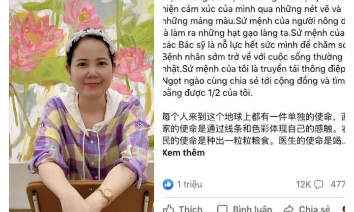 Bà Kim Đức chia sẻ về sứ mệnh của người họa sỹ hút hơn 1 triệu lượt like