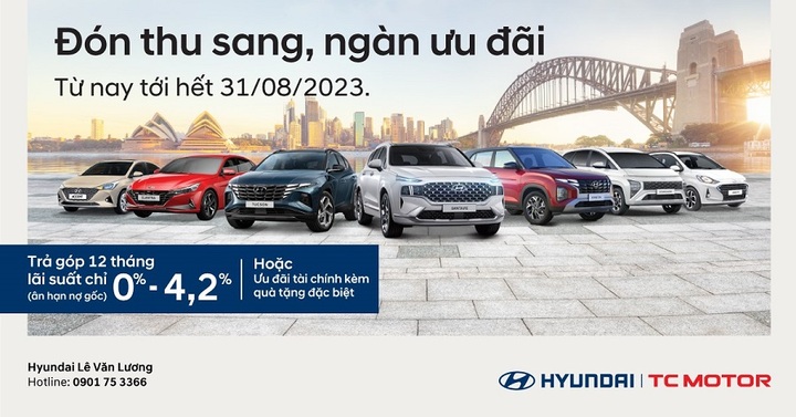 Đón thu sang nhận ngàn ưu đãi cùng Hyundai Lê Văn Lương
