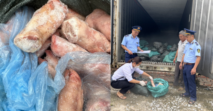 Phát hiện xe tải chở 1,5 tấn chân giò lợn bốc mùi tại Lạng Sơn