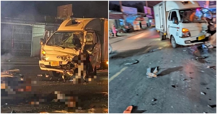 Xe máy “kẹp 4” đấu đầu xe tải, 3 người tử vong ở Đồng Nai