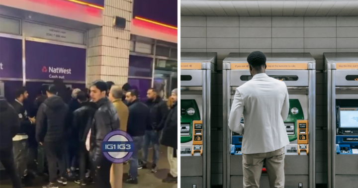 Hàng dài chờ rút tiền sau khi biết cây ATM lỗi, có thể nhả 