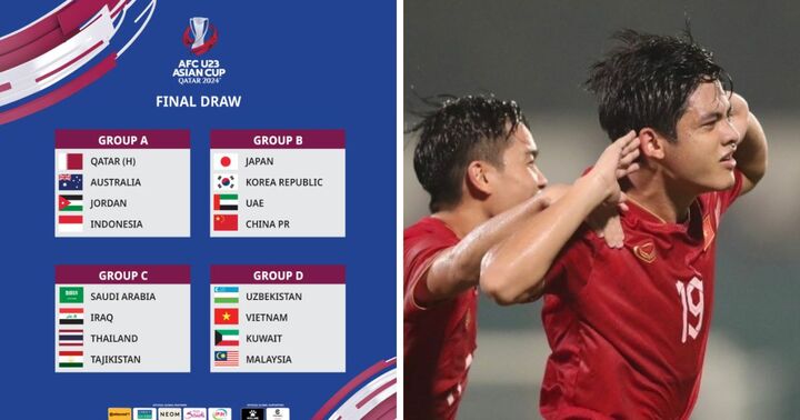 Kết quả bốc thăm VCK U23 châu Á: U23 Việt Nam cùng bảng với U23 Malaysia