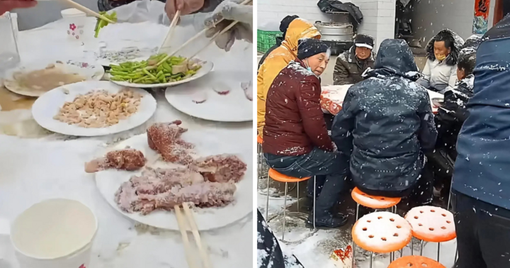 Lạ lùng bữa tiệc giữa trời mưa tuyết với các món ăn đóng băng, người trong cuộc hé lộ sự thật