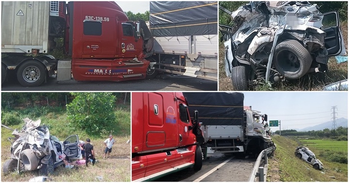 Hiện trường vụ tai nạn thảm khốc trên cao tốc Cam Lộ - La Sơn, 2 người tử vong