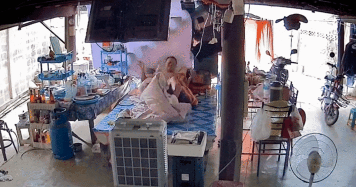 Video: Người đàn ông hốt hoảng vì bé na từ  "trên trời rơi xuống " 