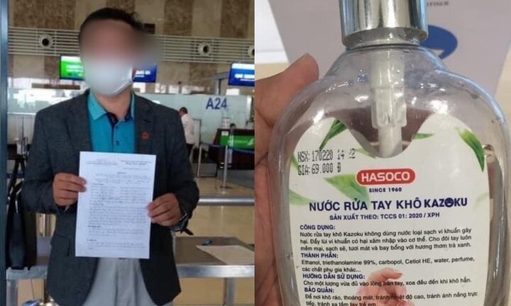 Khách tố dung dịch rửa tay sát khuẩn là nước lã, đại diện sân bay Nội Bài nói gì?