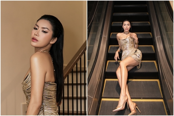 Minh Tú tràn đầy năng lượng, mặc cực chất tại sự kiện sắc đẹp