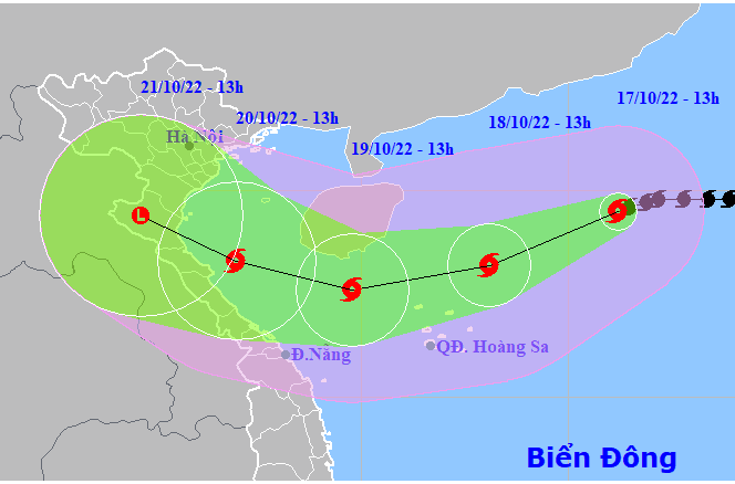 Bão số 6 di chuyển nhanh hướng vào các tỉnh Trung bộ